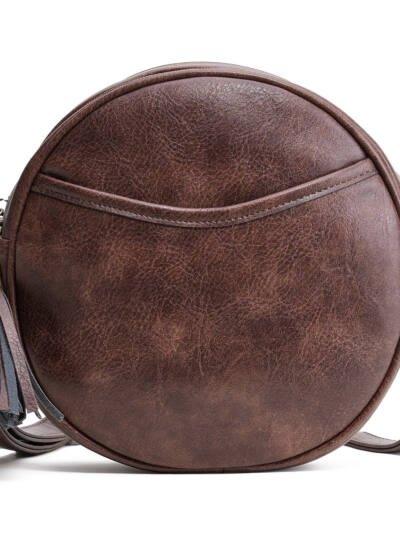 Retro Versatile Small Round Bag With A Zipperperfect For European And American Styles