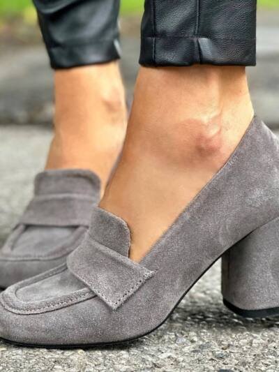 Stylish High Heeled Slip On Square-toe Plus Size Womens Shoes