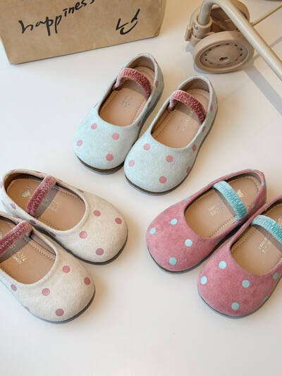 Round Toe Small Court Shoes Girls' Shoes Soft Bottom Female Treasure Dopamine Polka Dot