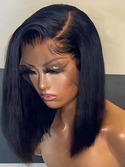 13x4 Straight Bob Brazilian Human Hair 200 Density Wig