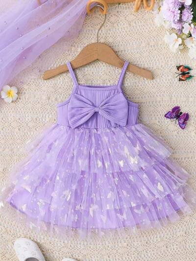 Summer Cute Bow Decoration Three-layer Butterfly Mesh