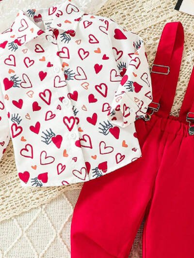 Christmas Shirt Children's Short-sleeved Shorts Two-piece Set