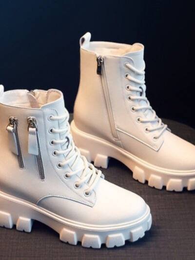 Fleece-lined Autumn And Winter High Cotton-padded Shoes