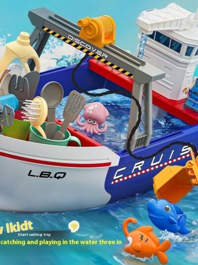 Children's Electric Ship Fishing Beach Toys