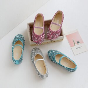 Pumps Girls Sequins Crystal Toe Cap Fashion Soft Bottom