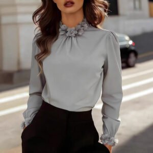 Elegant French-style Long-sleeve Blouse For Women