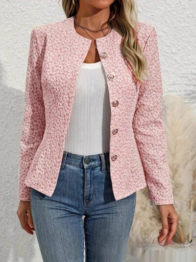 Womens Cropped French-style Chic Topcoat