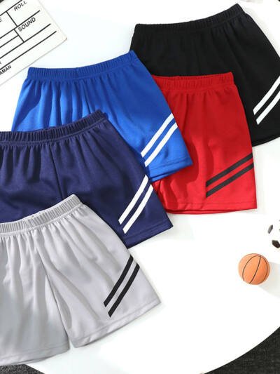 Children's 5-piece Multi-color Quick-drying Sports Shorts In Summer