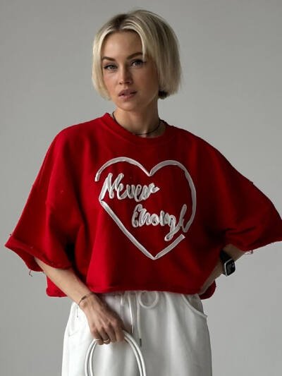 Short Sleeved Love Top Loose T-shirt Letter American