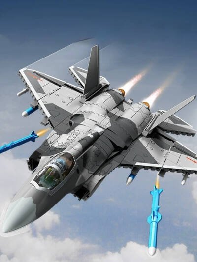 Military Shipborne Fighter Assembly Model Assembling Building Blocks Boy Toy