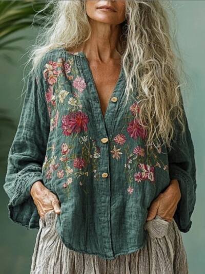 Women's Casual Floral Shirt