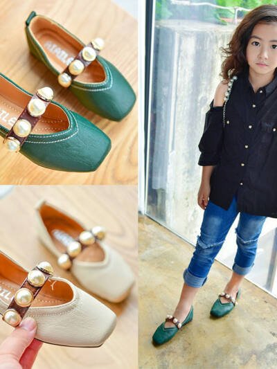 Spring And Autumn Girls' Leather Princess Shoes