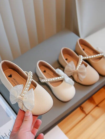 White Pearl Little Girl Baby Princess Shoes