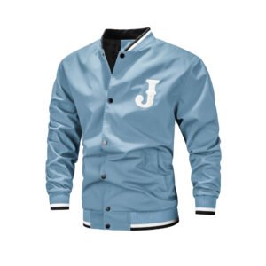 Mens Sporty Casual Embroidered Letter Jacket