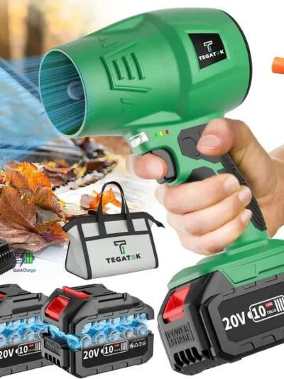 High Power Cordless Leaf Blower 20000RPM Turbo Jet Air Blower 20V Battery Operated Handheld Dust Snow Remover For Yard Lawn Driveway Home Outdoor Birthday Holiday Gift