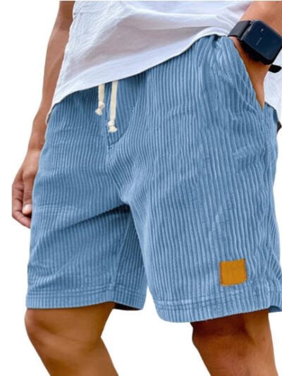 Vintage Embroidered Corduroy Fashion Lace-up Casual Shorts