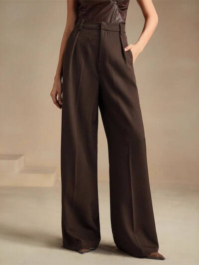 Commuter-Ready Solid-Color Elegant High-Waist Pants That Create A Slimming Look