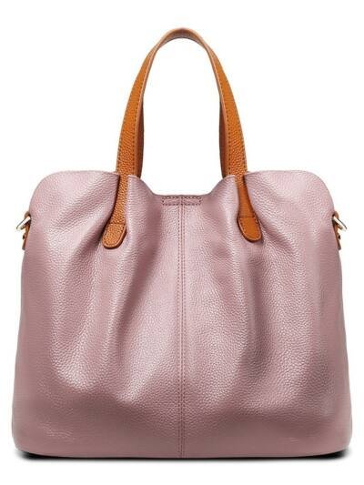 Womens Simple Casual Soft Leather Tote Bag