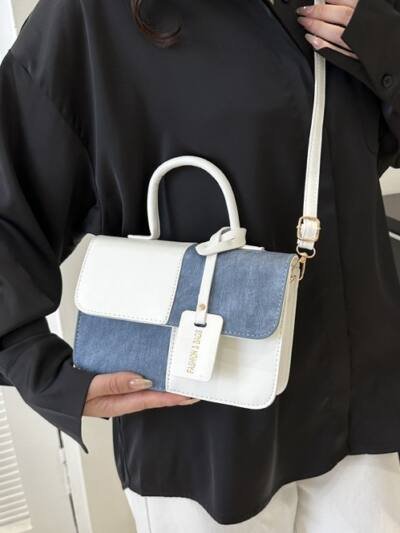 Popular Fashion Stitching Texture Portable Shoulder Messenger Bag