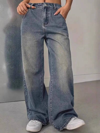 European And American Women's Washed Vintage Denim Pants