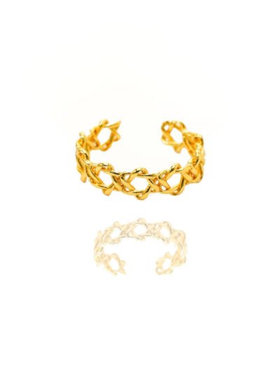 24k Gold Jewelry,Adjustable Ring Vintage Charm Jewelry,Fine Gold Celtic Knot Band Eternity Ring