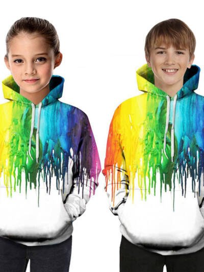 Digital Printed Children's Hooded Sweater For Kids