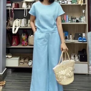 Short Sleeved Temperament Commuting Two-piece Set For Women