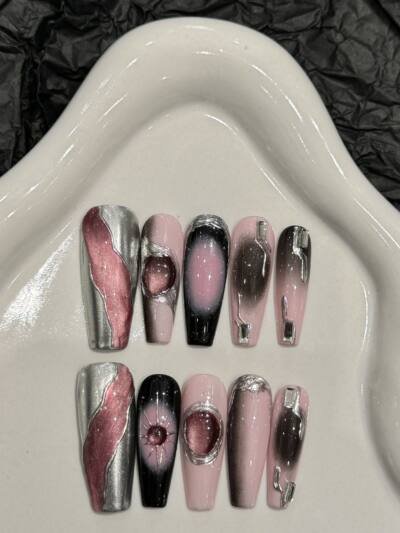Y2g Black Cool Hot Girl Stickers Wear Nail Tip