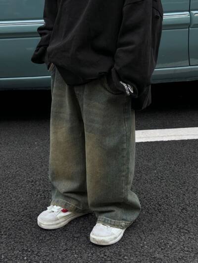 Autumn Korean Style Children's Retro Washed Boys' Jeans Baby Loose Trousers Fashion