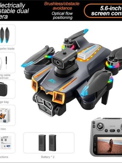 A19 Large Screen Drone: 4.3-inch + 5G Ultra HD Image Transmission, Say Goodbye To Freezing! Brushless Motor + Electronic Anti-shake, Optical Flow Positioning + Four-way Obstacle Avoidance