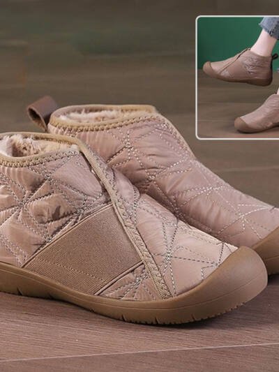 New Flat Snow Boots Winter Warm Non-slip Cotton Shoes Fashion Casual Waterproof Plush Ankle Boots