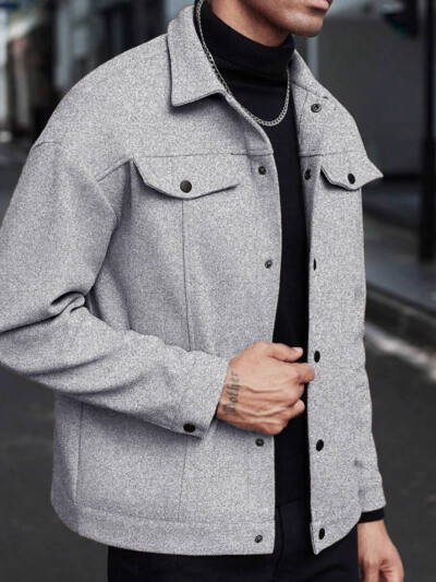 Lapel Woolen New Men's Casual Sports Jacket
