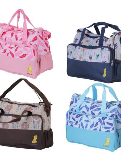 5Pcs Baby Nappy Diaper Bags Set Mummy Diaper Handbags With Diaper Pad Food Bag Bottle Bag Travel Tote Bags For Mom Dad