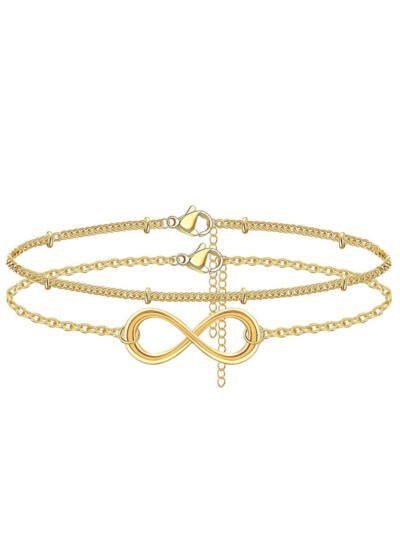 Dainty Gold Bracelets For Women, 14K Gold Filled Adjustable Layered Bracelet Cute Oval Chain  Bar Gold Bracelets For Women Jewelry
