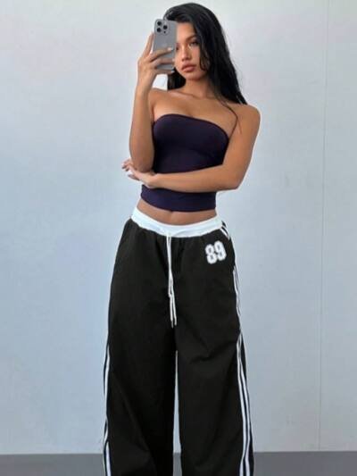 Loose Trendy Digital Printing Design Sense All-matching Long Pants