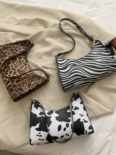 Fashion striped spotted niche handbags leopard print underarm bag