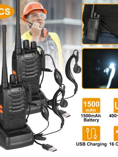 2 X Baofeng BF-888S Walkie Talkies Two Way Radio UHF 16CH 400-470MHZ Long Range