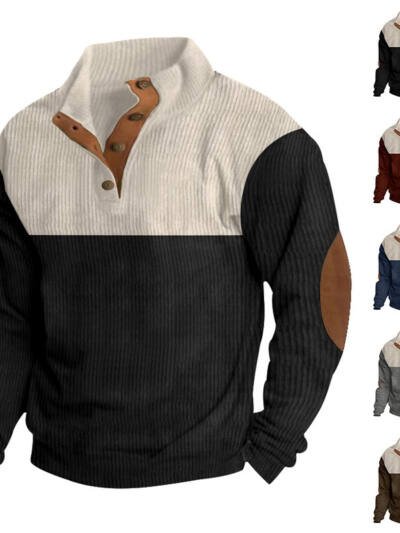 Spring And Autumn New Men's Stand-up Base Shirt Casual Sports Pullover