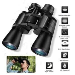Portable Zoom Binoculars With FMC Lens Low Light Night Vision For Bird Watching Hunting Sports