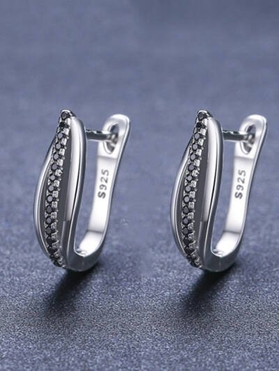 Copper Retro Hong Kong Style Zircon Earrings