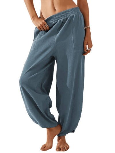Women's Wide Leg Pants With Pockets For Casual Wear