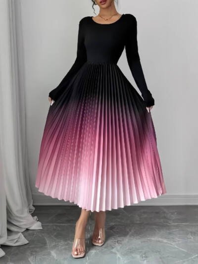 European And American Ombre Dress