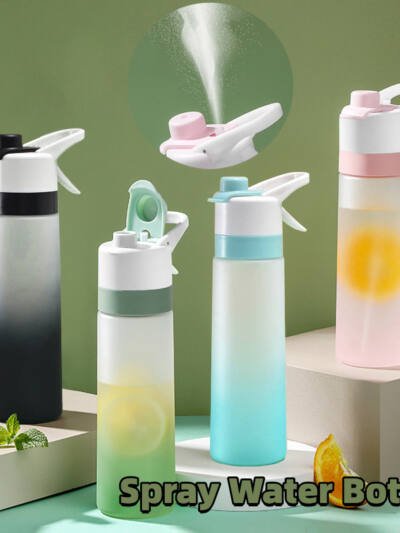 Spray Water Bottle For Girls Outdoor Sport Fitness Water Cup Large Capacity Spray Bottle Drinkware Travel Bottles Kitchen Gadgets
