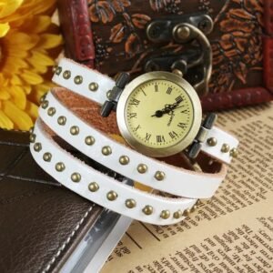 Fashionable Rivet Leather Belt Retro Watch Hand Chain
