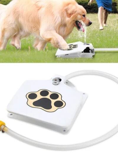 Dog Water Fountain Outdoor Dog Pet Water Dispenser Step-on Activated Sprinkler