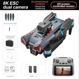 A18 MAX Drone] High-definition Electrically Adjustable Dual Cameras, Equipped With A 4.5-inch Screen, Obstacle Avoidance Function, 360-degree Roll, Foldable Design, Dual Batteries | Brushless Motor, G