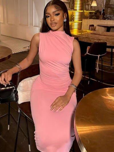 Ins Sleeveless Dress Round Neck Temperament Leisure