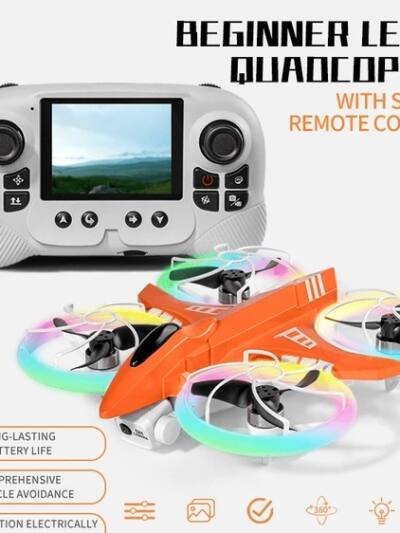 New Remote-controlled Foldable Quadcopter Drone X3 With Electric Adjustable HD Dual Cameras, Screen Remote Control, WIFI, USB Charging, Colorful Lights, Optical Flow Positioning, Stable Hovering In Th