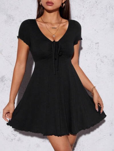 Bends And Hitches Summer Women's Solid Color Dress