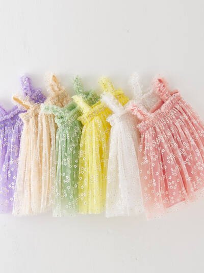 Summer Girls' Sweet Spaghetti-strap Gauze Skirt